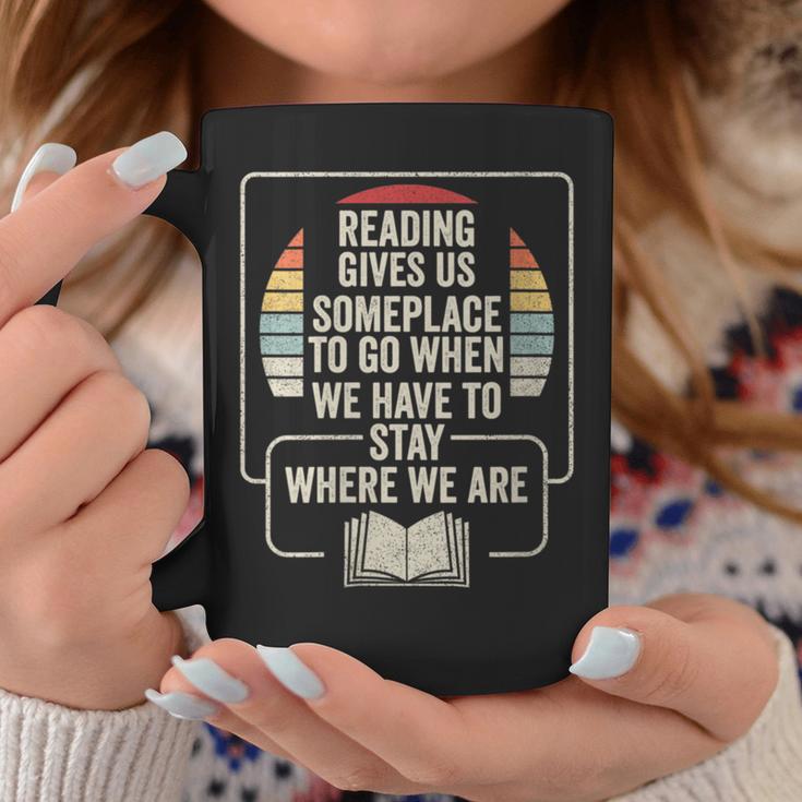 Retro Vintage Reading Reader Book Lover Literature Library Graphic Print Coffee Mug Unique Gifts