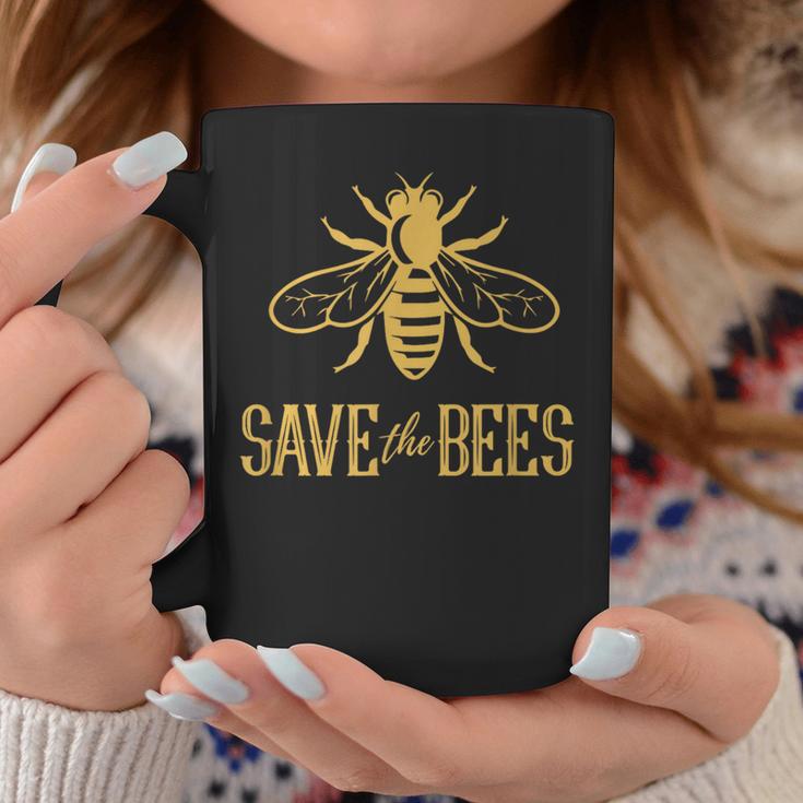 Save The Bees 花、じんましん、アースデイ、環境、平和 コーヒーマグ 面白い贈り物