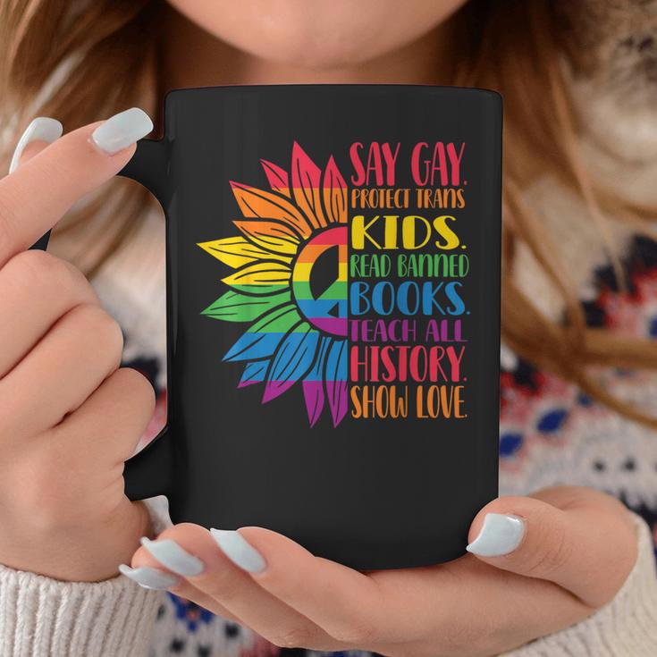 Say Gay Protect Trans Kids Read Banned Books Pride Month Graphic Print Coffee Mug Unique Gifts Say Gay Protect Trans Kids Read Banned Books Pride Month Graphic Print Coffee Mug Unique Gifts