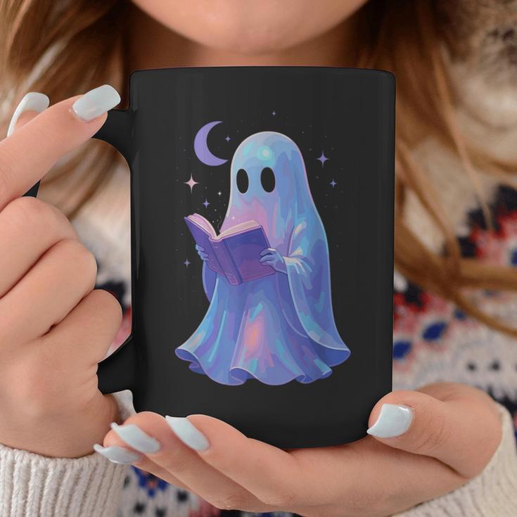Scary Reading Book Lovers Halloween Costume Pastel Ghost Graphic Print Coffee Mug Unique Gifts