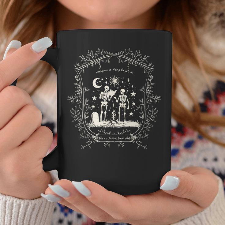 Skeleton Book Club Graphic Print Coffee Mug Unique Gifts