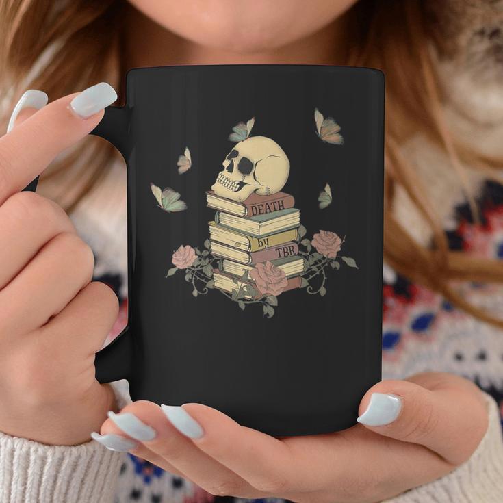Skull Roses And Butterfly Book Death By TBR Bookish Graphic Print Coffee Mug Unique Gifts