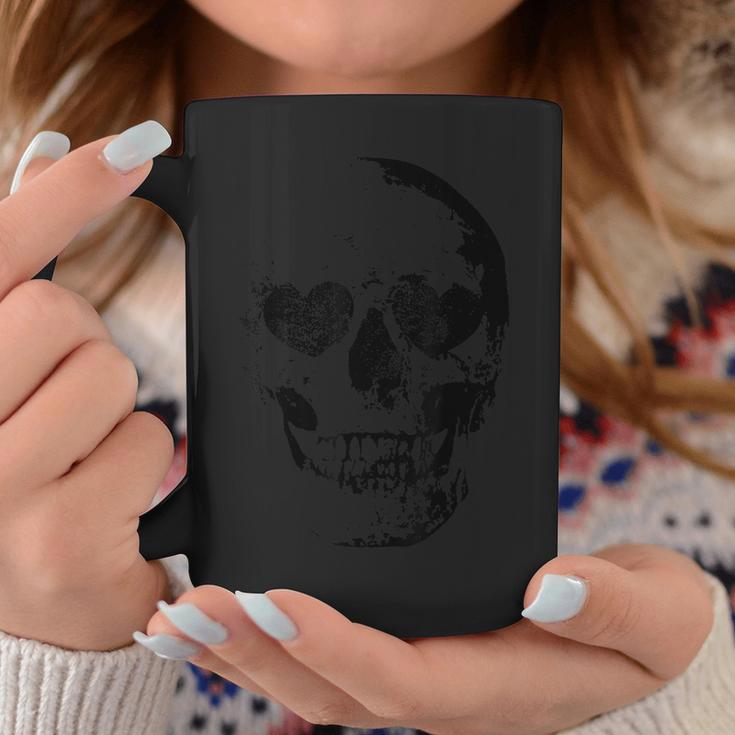 Skull With Hearthaped Eyes コーヒーマグ 面白い贈り物