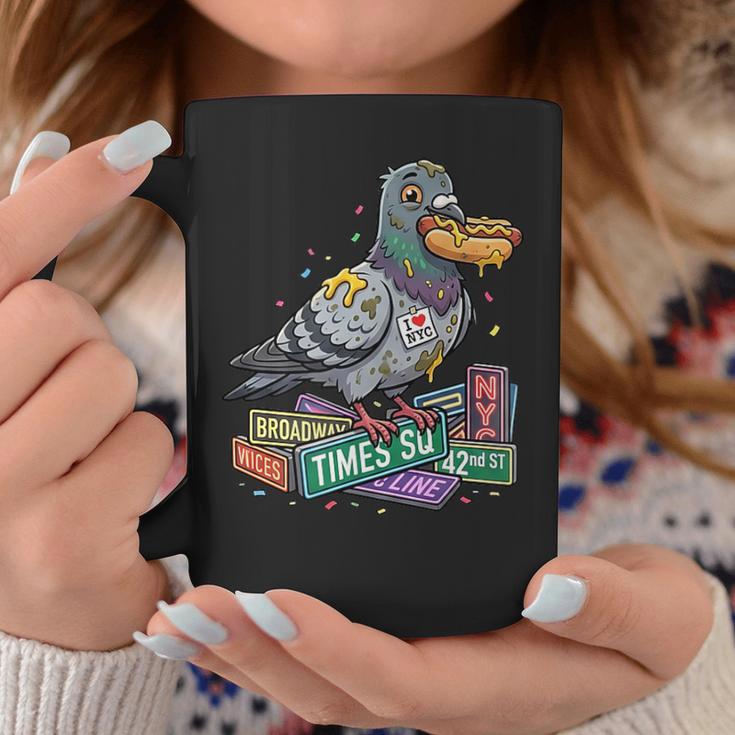 Smart Pigeon Sitting On Book Stack Graphic Print Coffee Mug Unique Gifts