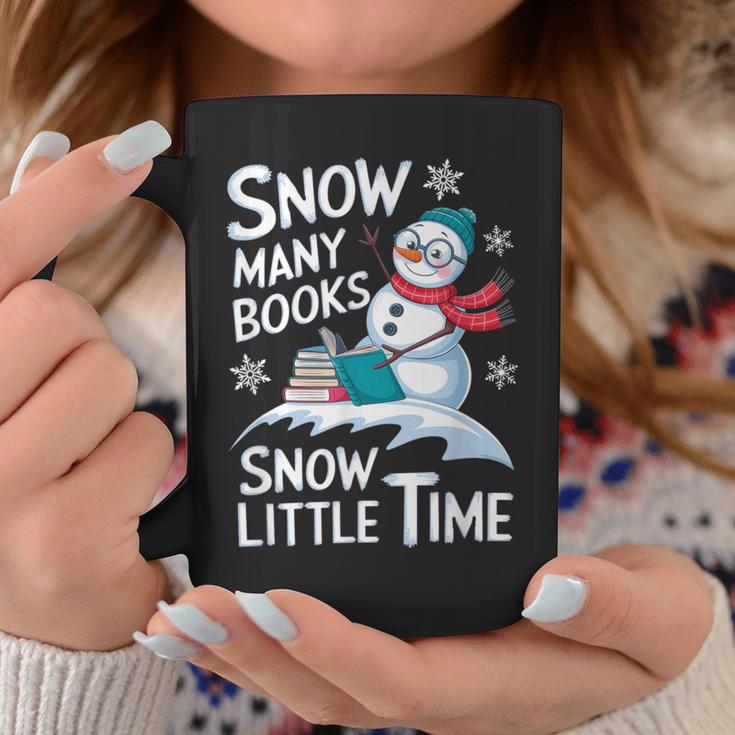 Snow Many Books Snow Little Time Bookworm Snowman Reading Graphic Print Coffee Mug Unique Gifts