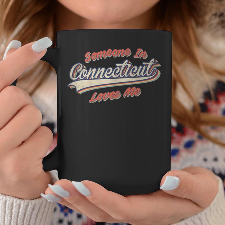 Someone In Connecticut Loves Me レトロ ステート ヴィンテージ 長袖tシャツ コーヒーマグ 面白い贈り物