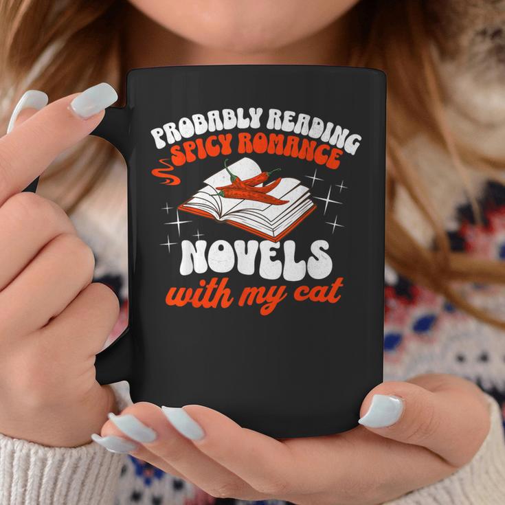 Spicy Books Reading Spicy Romance Novels & Cat Smut Reader Graphic Print Coffee Mug Unique Gifts