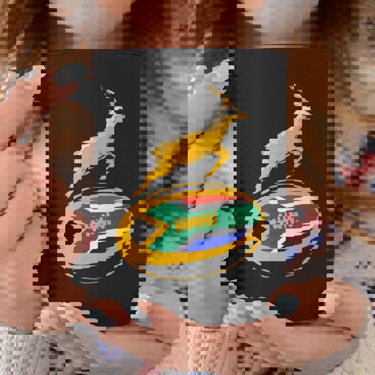 Springbok ラグビーボール & 南アフリカ国旗 メンズ レディース キッズ コーヒーマグ 面白い贈り物