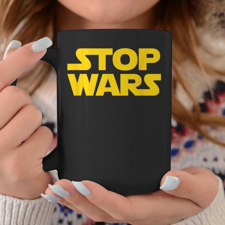 Stop Wars 反戦メッセージ 地球と宇宙の平和 コーヒーマグ 面白い贈り物