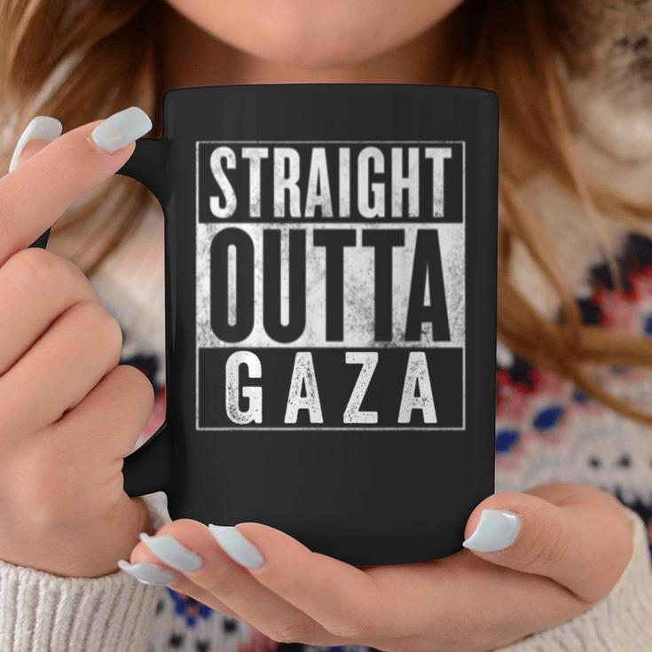 Straight Outta Gaza 反戦 Nakba 抗議 パレスチナ人ヒューマス コーヒーマグ 面白い贈り物