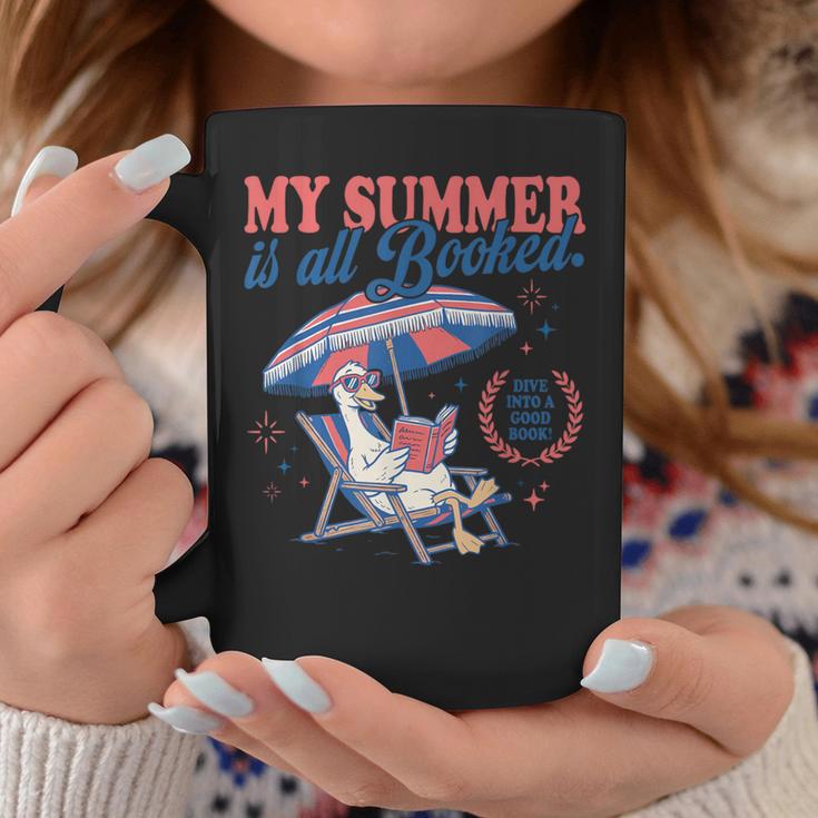 My Summer Is All Booked Silly-Goose Reading Book Bookish Graphic Print Coffee Mug Unique Gifts
