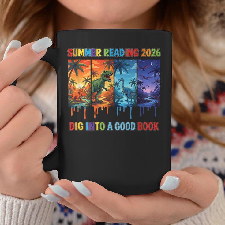 Summer Reading 2026 Unearth A Story Dinosaur Books Graphic Print Coffee Mug Unique Gifts