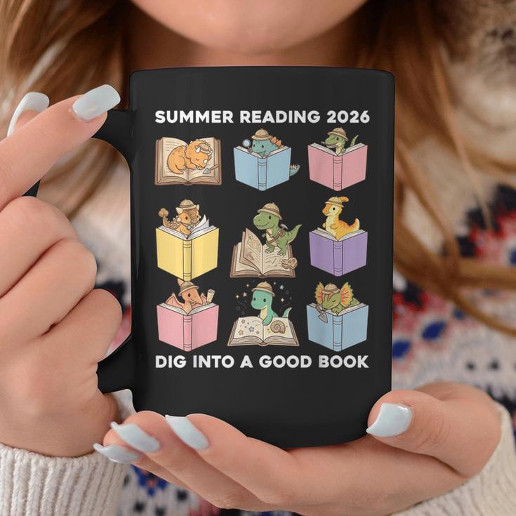 Summer Reading 2026 Unearth A Story Dinosaur Books Readers Graphic Print Coffee Mug Unique Gifts
