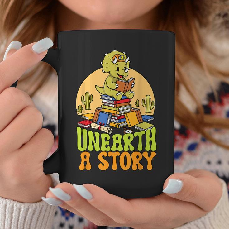 Summer Reading Teacher Unearth a Story Library Book Lover Graphic Print Coffee Mug Unique Gifts