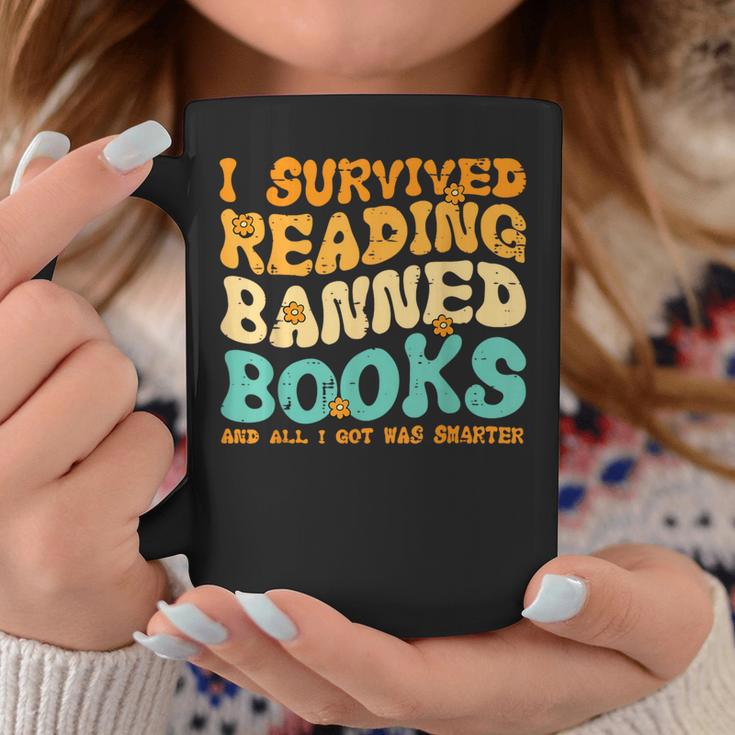 I Survived Reading Banned Books Read Librarian Men Women Graphic Print Coffee Mug Unique Gifts