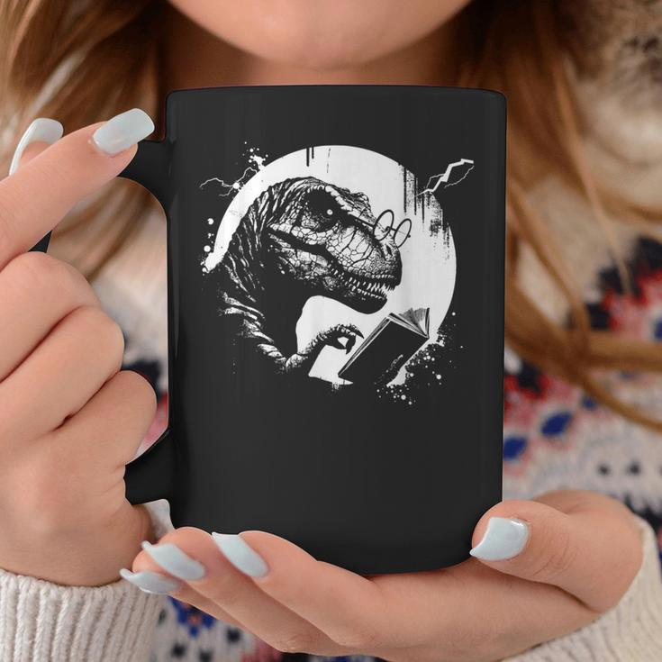 T-Rex Bookworm Book Reading Dinosaur Lover Graphic Print Coffee Mug Unique Gifts