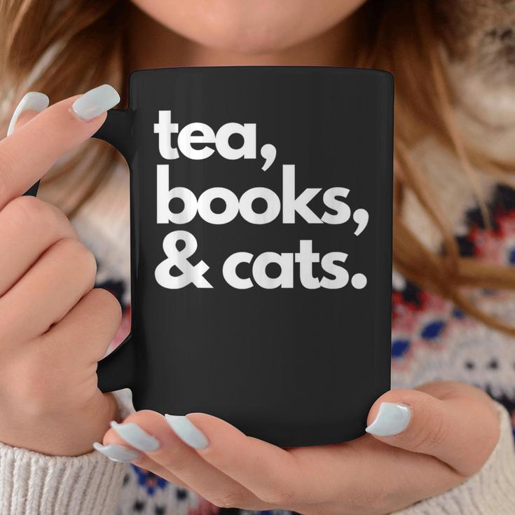 Tea Books And Cats Cat Mom Mum Mama Dad Reading Lover Book Graphic Print Coffee Mug Unique Gifts