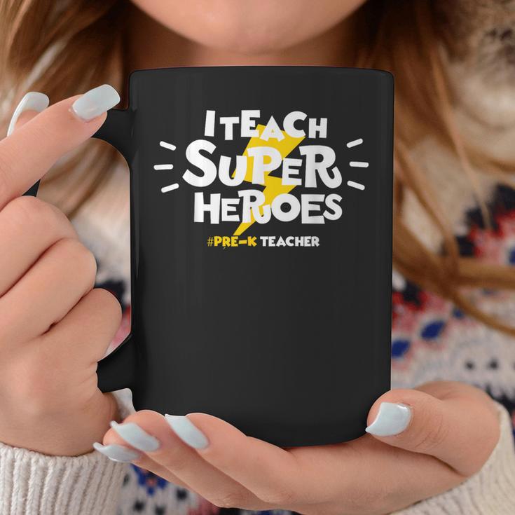 I Teach Super Heroes Comic Book Hero Pre-K Teacher Graphic Print Coffee Mug Unique Gifts