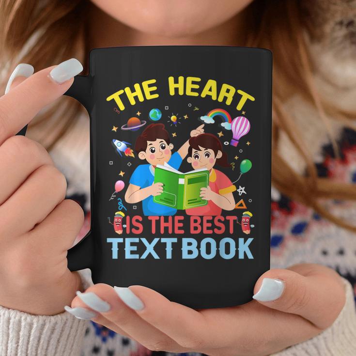 Teacher Heart Text Book For Men Women Graphic Print Coffee Mug Unique Gifts