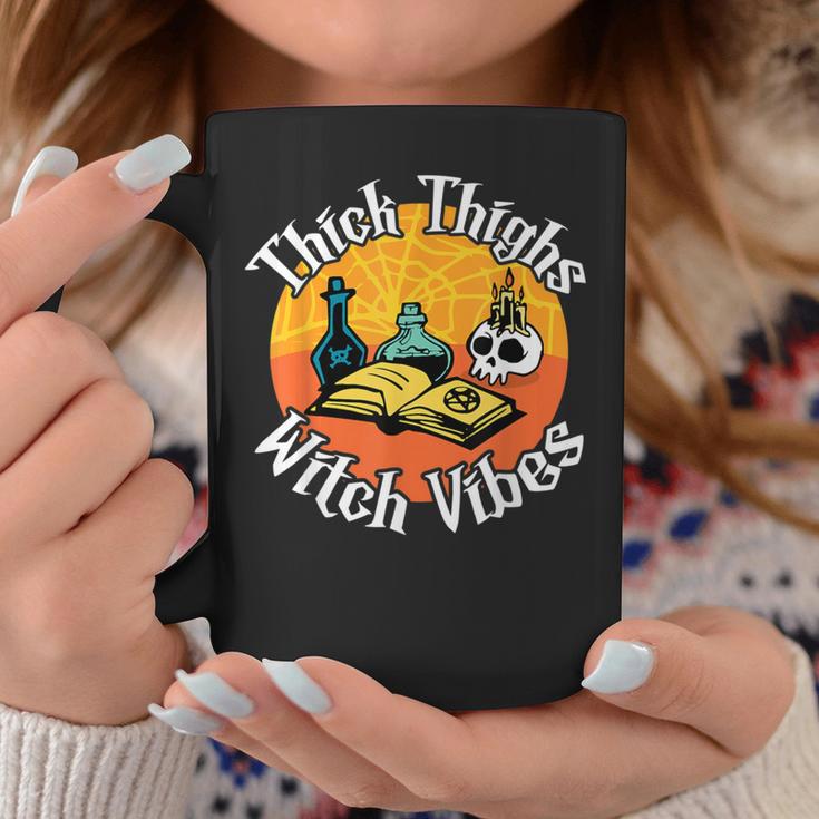 Thick Thighs Witch Vibes Spell Book And Potions Graphic Print Coffee Mug Unique Gifts