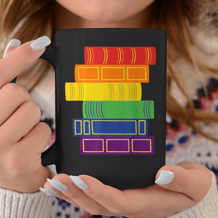 Threadless Grey Sky Chai Rainbow Book Pride Stack Graphic Graphic Print Coffee Mug Unique Gifts
