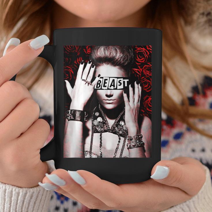 Trendy Floral Beast Girl Photo コーヒーマグ 面白い贈り物