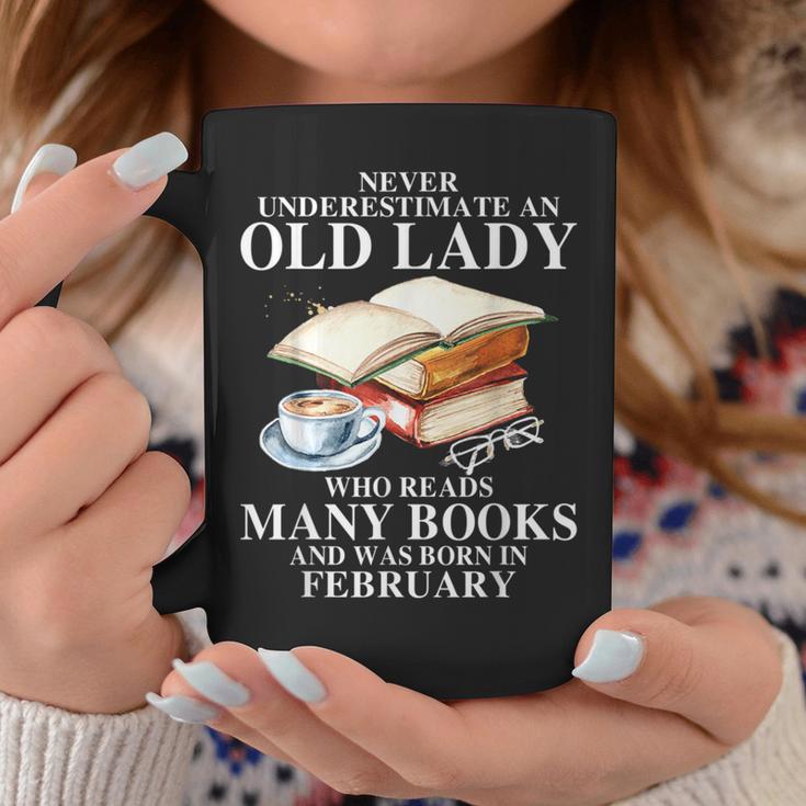 Never Underestimate An Old Lady Who Read Many Books February Graphic Print Coffee Mug Unique Gifts