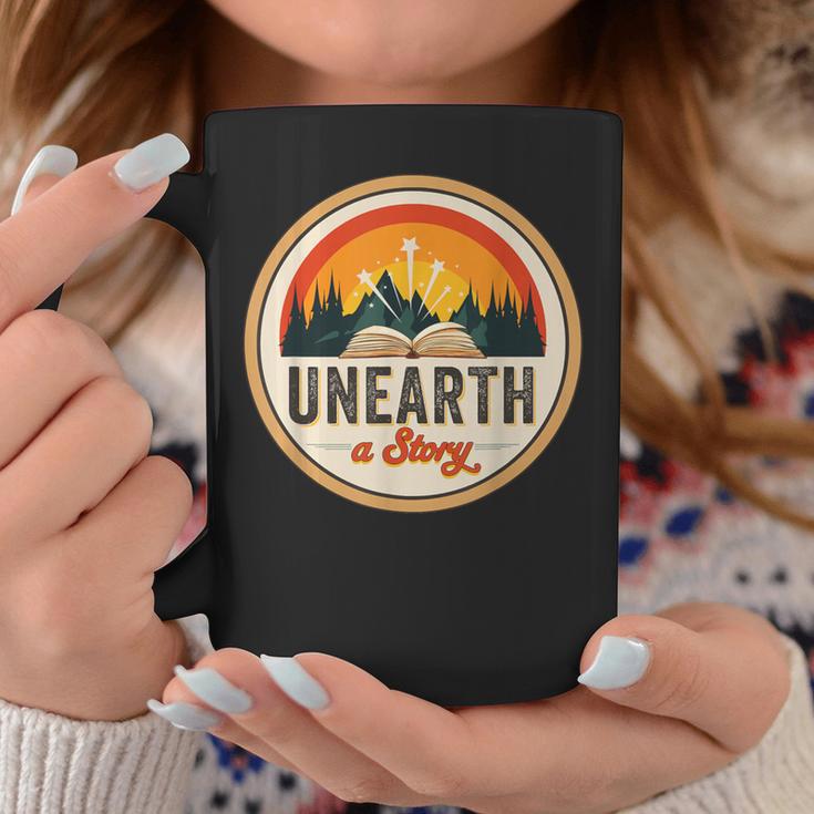 Unearth a Story Summer Reading 2026 Book Vintage Retro Graphic Print Coffee Mug Unique Gifts