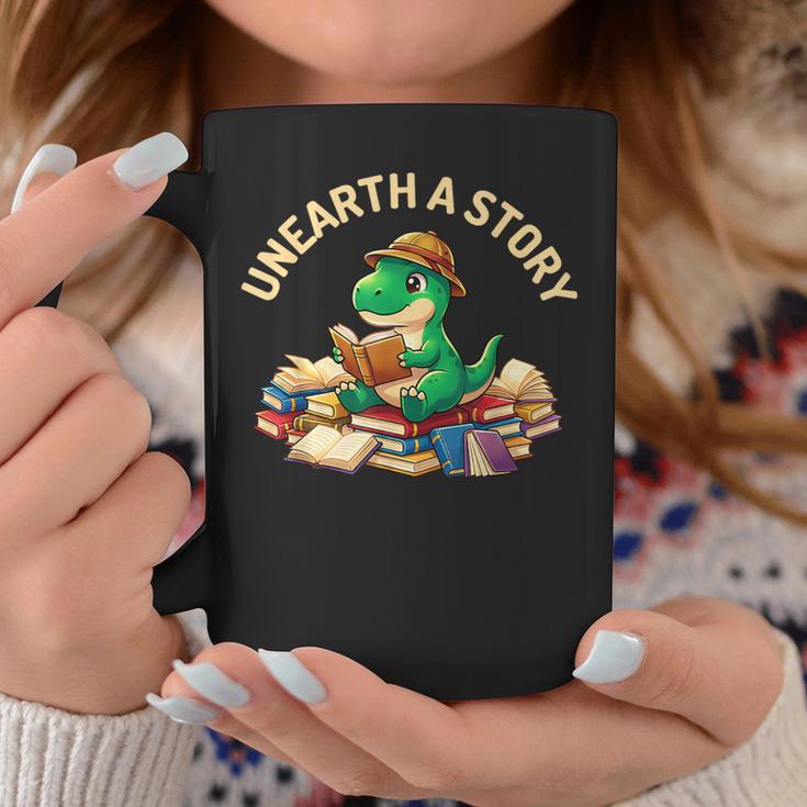 Unearth A Story Summer Reading 2026 Dinosaur Book Floral Graphic Print Coffee Mug Unique Gifts Unearth A Story Summer Reading 2026 Dinosaur Book Floral Graphic Print Coffee Mug Unique Gifts