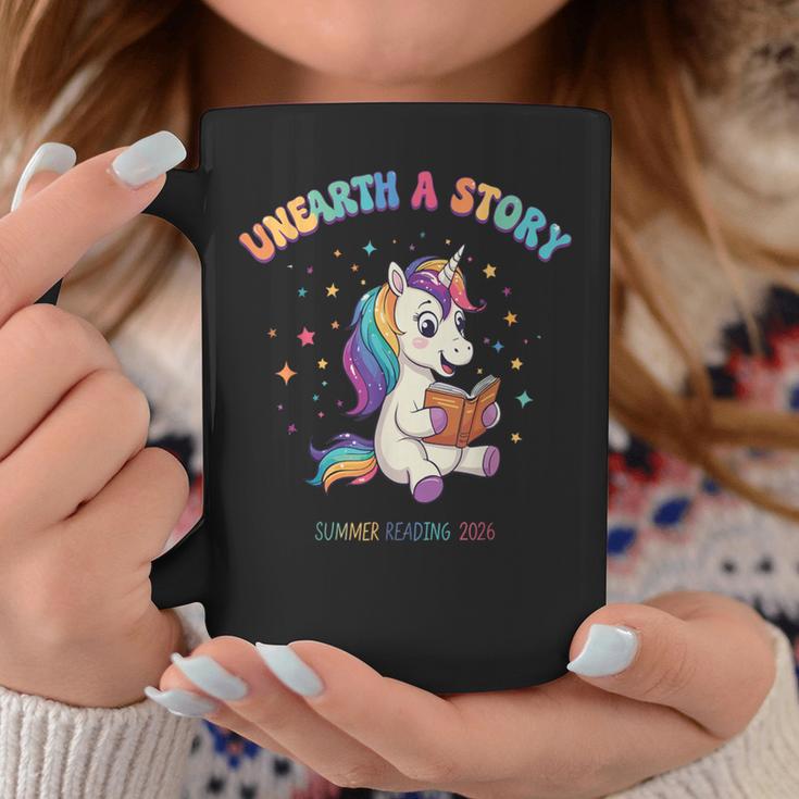 Unicorn Reading a Book Unearth a Story Program 2026 Graphic Print Coffee Mug Unique Gifts