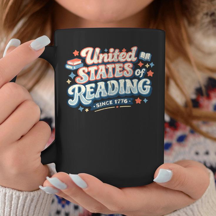 United States Of Reading Patriotic Book Lover Graphic Print Coffee Mug Unique Gifts