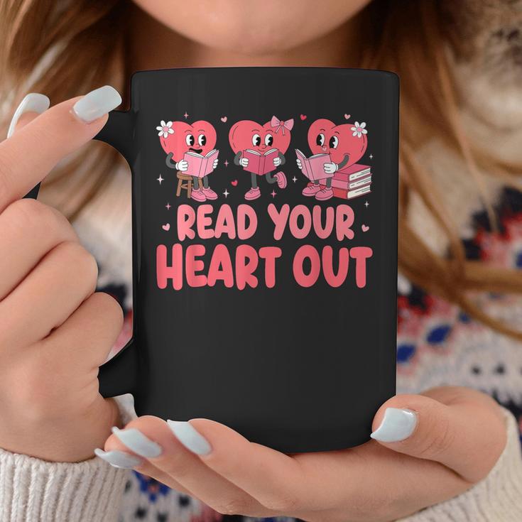 Valentine Day Book Read Your Heart Out Lovers Teacher Kids Graphic Print Coffee Mug Unique Gifts