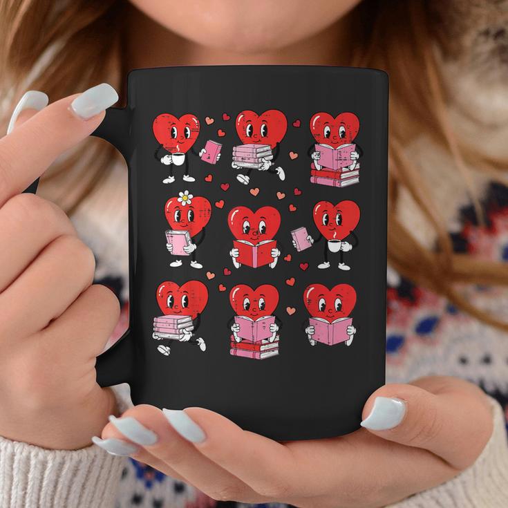 Valentines Day Librarian Heart Reading Book Women Men Kids Graphic Print Coffee Mug Unique Gifts