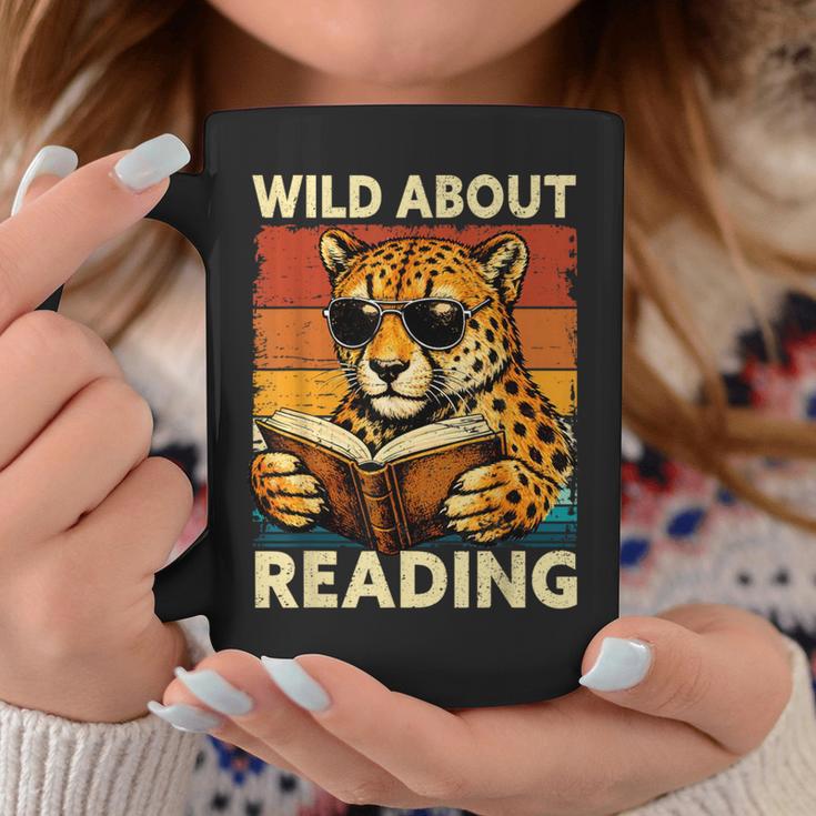 Vintage Cheetah Reading Book Wild About Reading Shirts Boys Graphic Print Coffee Mug Unique Gifts