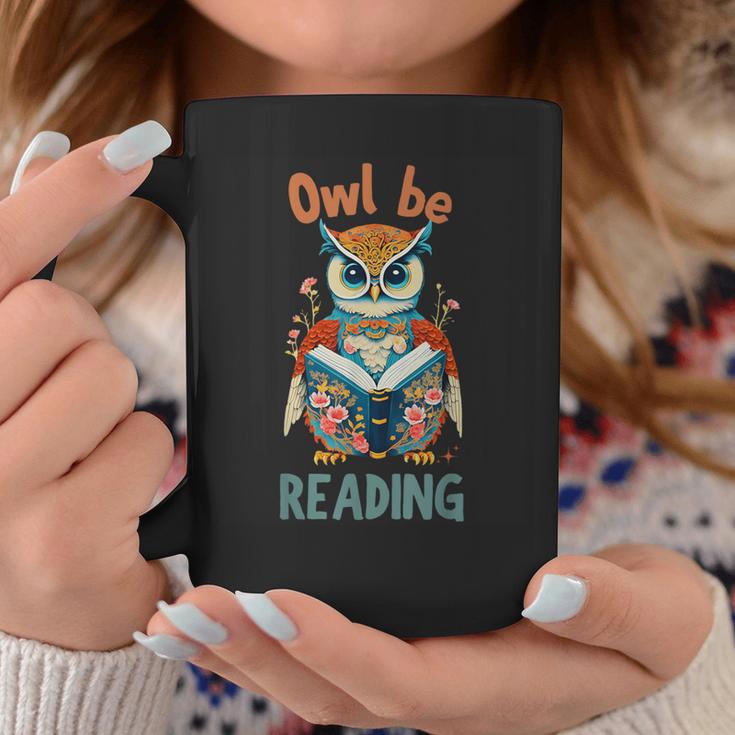 Vintage Owl Be Reading Funny Owl Read Books Tee Book Lover Graphic Print Coffee Mug Unique Gifts