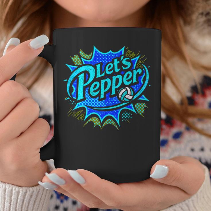 Volleyball Lets Pepper Comic Book Pop Art Teen Girls Cute Graphic Print Coffee Mug Unique Gifts