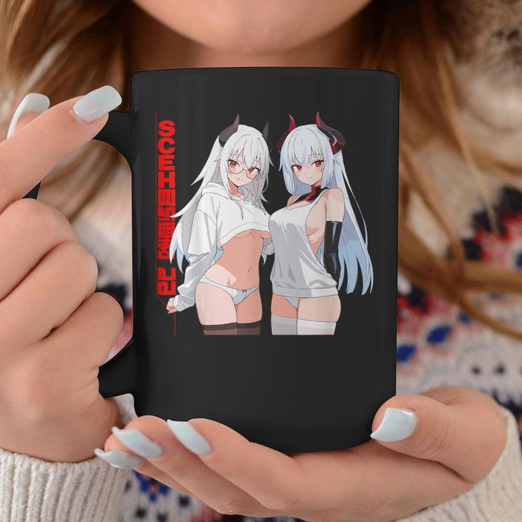 Waifu セクシー アニメ 女の子 メガネ 角 和風 コーヒーマグ 面白い贈り物