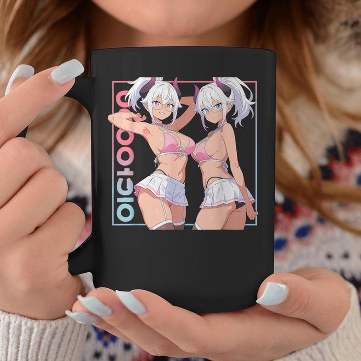 Waifu セクシー アニメ 女の子 角 ミニスカート 日本のレトロアート コーヒーマグ 面白い贈り物