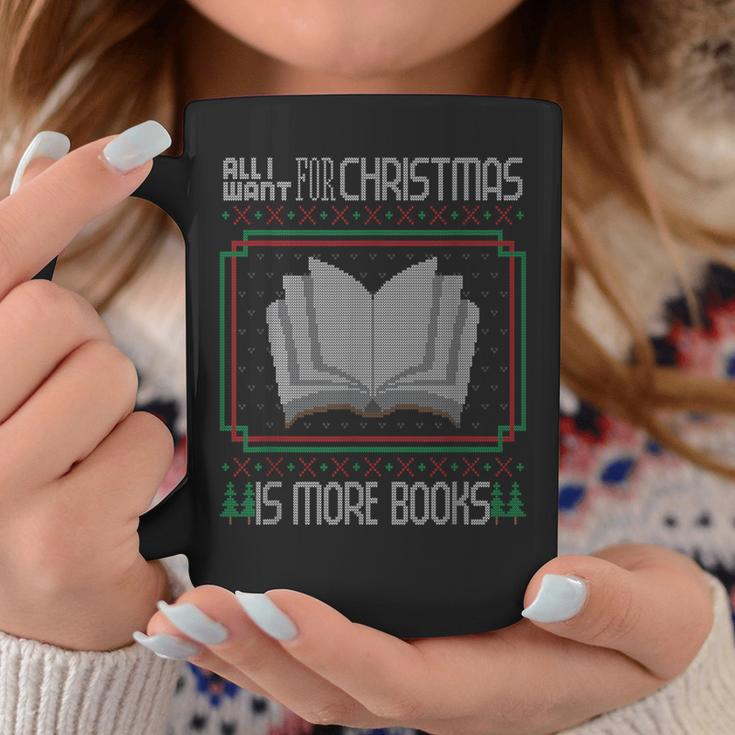 All I Want For Christmas Is More Books Ugly Xmas Reading Graphic Print Coffee Mug Unique Gifts