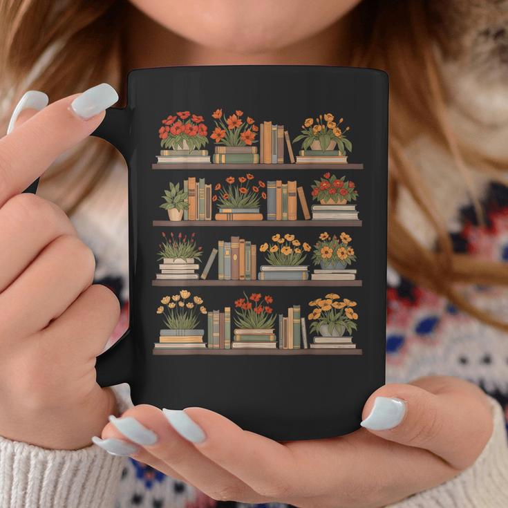 Whimsical Books And Blooms Graphic Print Coffee Mug Unique Gifts