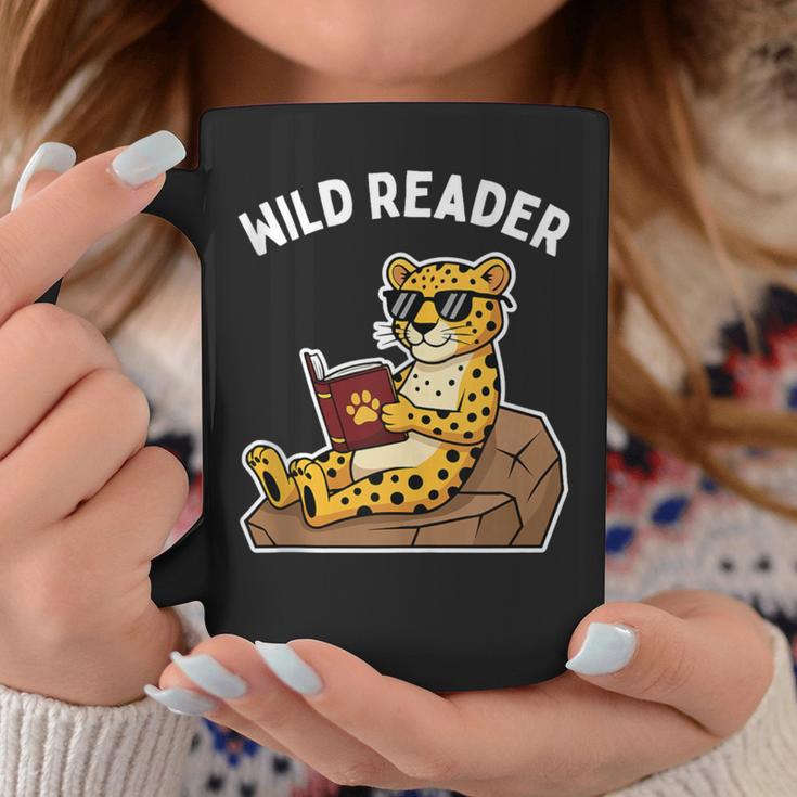 Wild Reader Cool Jaguar With Sunglasses Reading Book Kids Graphic Print Coffee Mug Unique Gifts