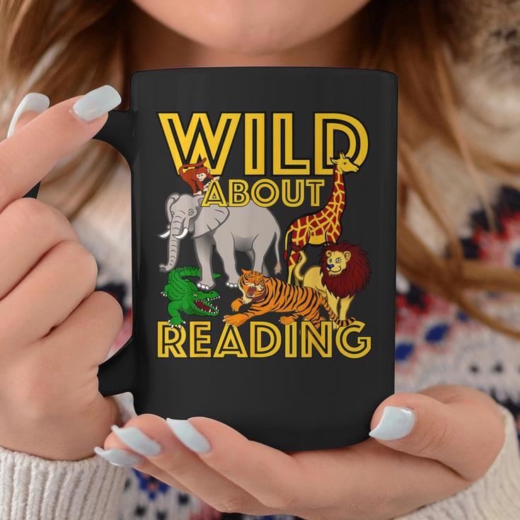 Wild About Reading Back To School Teacher Books Read Graphic Print Coffee Mug Unique Gifts