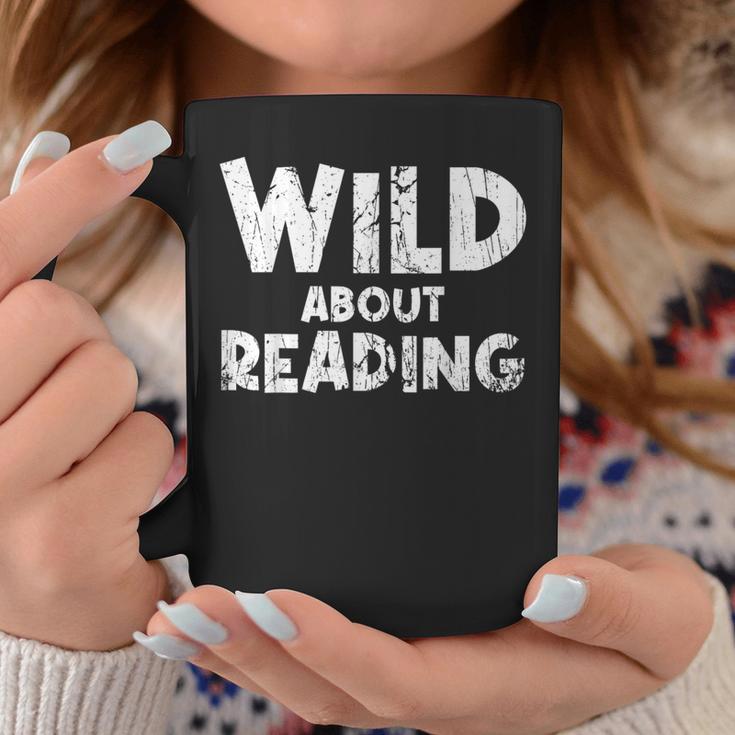 Wild About Reading Book Lover Library Graphic Print Coffee Mug Unique Gifts