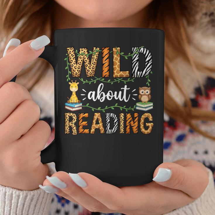Wild About Reading Reading Books Lovers Reader Librarian Graphic Print Coffee Mug Unique Gifts
