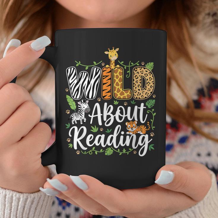 Wild About Reading Books Reader Lover Librarian Bookworm Graphic Print Coffee Mug Unique Gifts