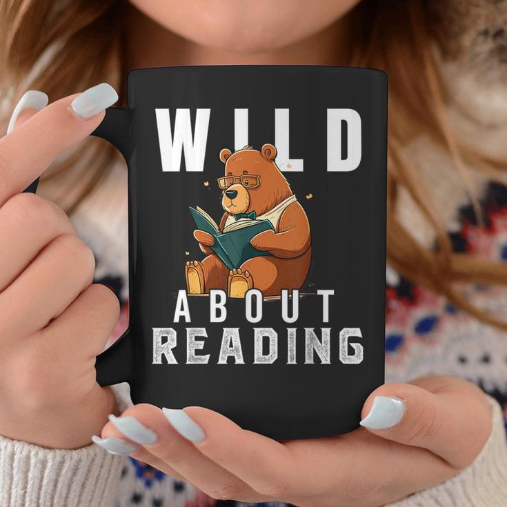 Wild About Reading Love Books Nerd Bookworm Librarian Graphic Print Coffee Mug Unique Gifts