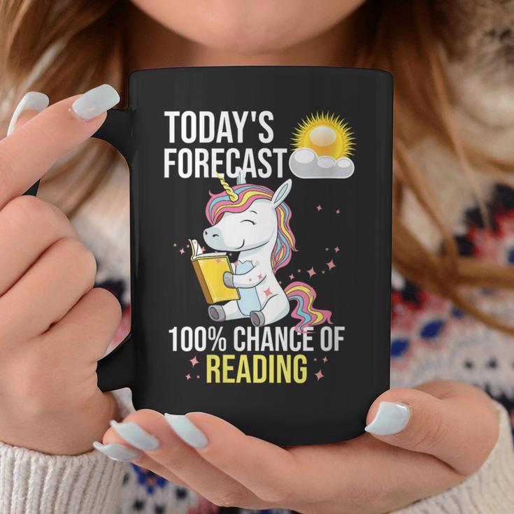 Women's 100 Chance Of Reading Book Lover Unicorn Graphic Print Coffee Mug Unique Gifts