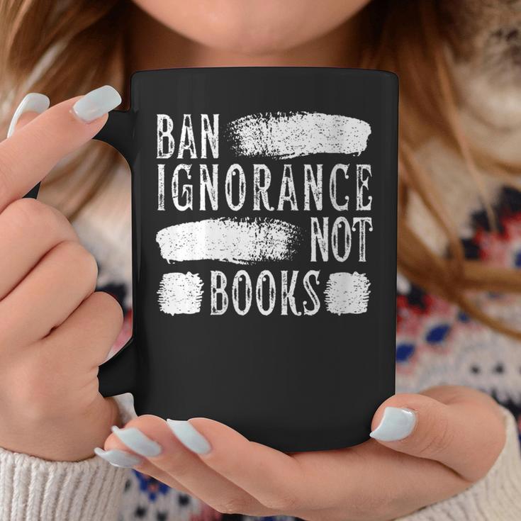 Women's Ban Ignorance Not Books Banned Book Lover Reading Enthusiast Graphic Print Coffee Mug Unique Gifts