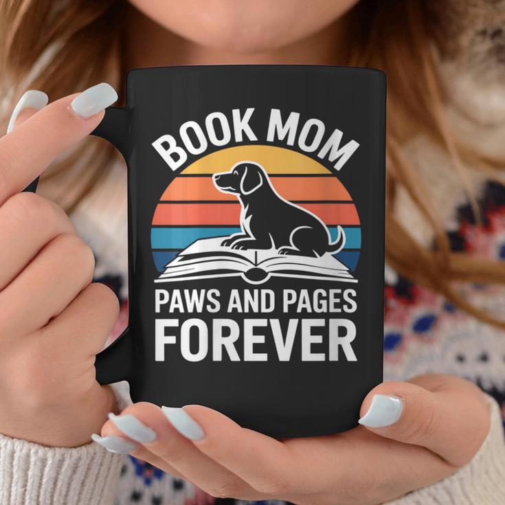 Women's Book Mom Dog Lover Paws And Pages Forever Graphic Print Coffee Mug Unique Gifts