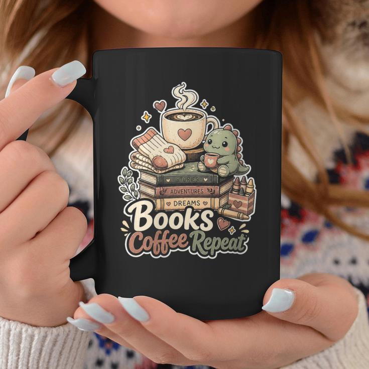Women's Books Coffee Repeat Cute Reading Lover Graphic Print Coffee Mug Unique Gifts